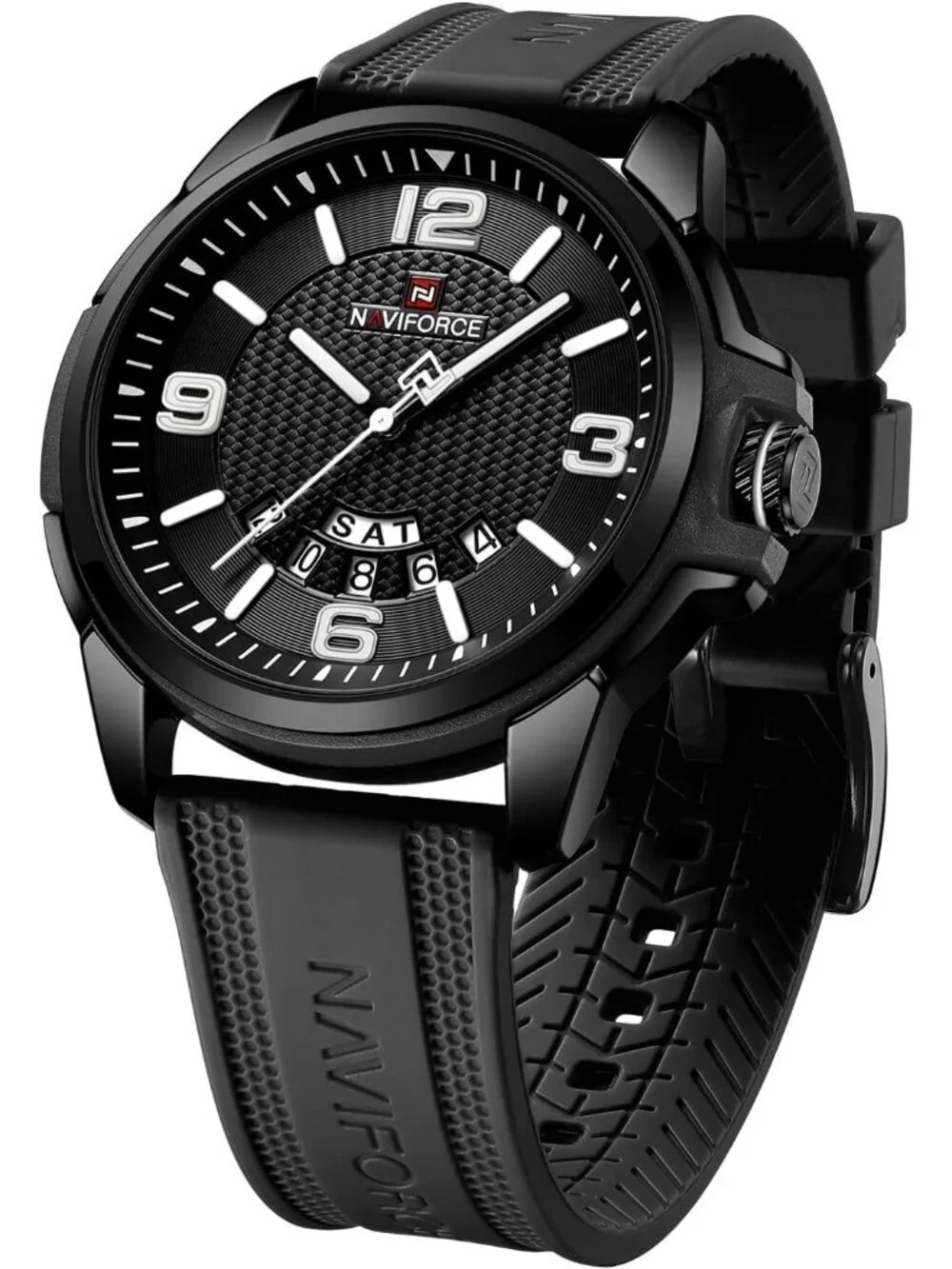 Unisex Black Analog Quartz Silicone Strap Sports Military Waterproof Wrist Watch
